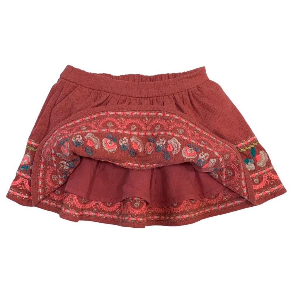 LOUISE MISHA - YUNI STORM SKIRT EMBROIDERED PINK 100% COTTON  - NEW NO TAG - Picture 4 of 6